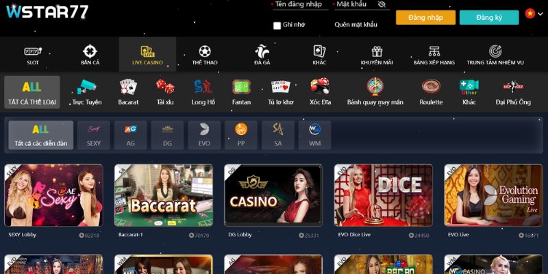 Sảnh Live Casino thu hút hội viên lựa chọn nhờ vào các đối tác uy tín